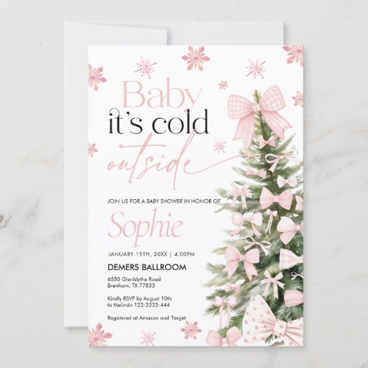 Invitation Bébé c'est froid à l'extérieur Invitation, Baby sh (Devant)