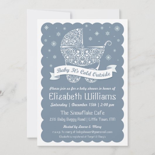 Invitation Bébé c'est froid après l'invitation à la douche (Devant)