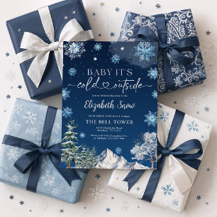 Invitation Bébé c'est froid Baby shower extérieur