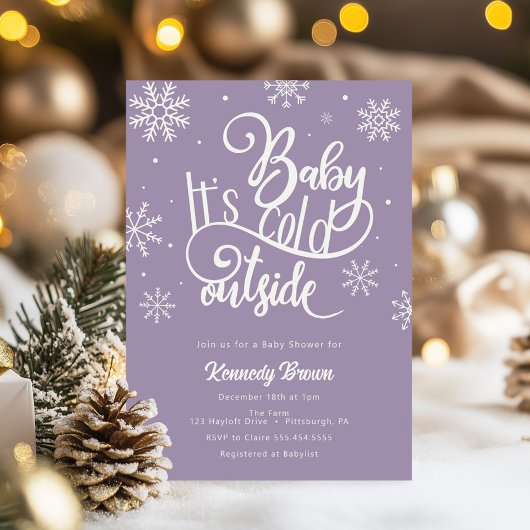 Invitation Bébé c'est froid dehors Baby shower de flocon de n