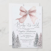 Invitation Bébé C'est froid dehors Baby shower de la cave ros (Devant)