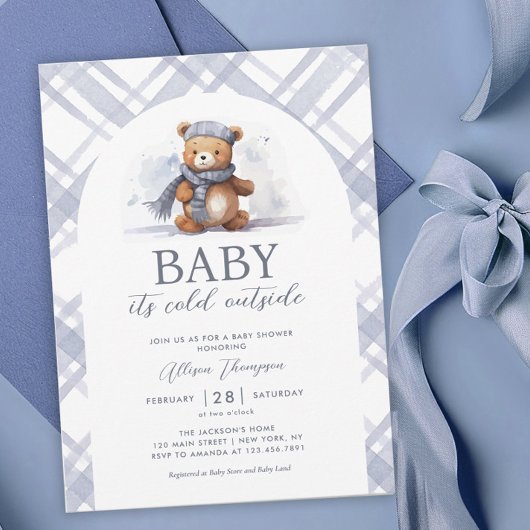 Invitation Bébé c'est froid dehors Baby shower de l'ours