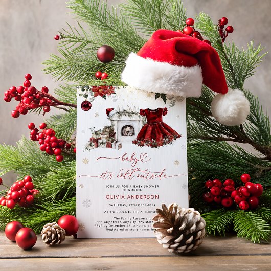 Invitation Bébé c'est froid dehors Baby shower de Noël
