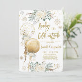 Invitation Bébé c'est froid dehors Baby shower de Noël (Debout devant)