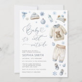 Invitation Bébé c'est froid dehors Baby shower de vêtements b (Devant)