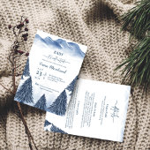 Invitation Bébé c'est froid dehors baby shower d'hiver bleu