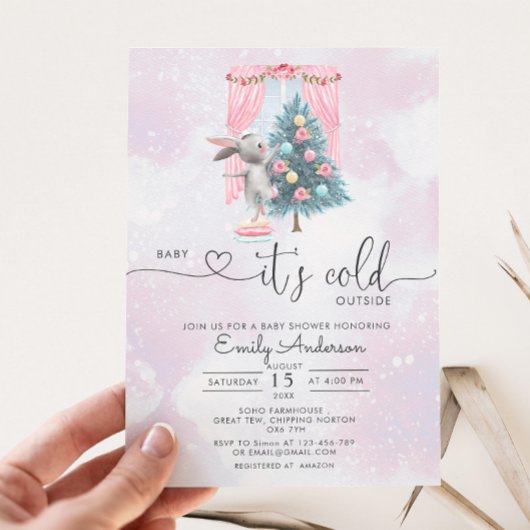 Invitation Bébé C'est froid dehors Baby shower d'hiver fille