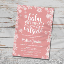 Bébé C'est froid dehors Baby shower d'hiver fille