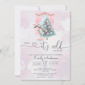 Invitation Bébé C'est froid dehors Baby shower d'hiver fille (Devant)