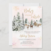 Invitation Bébé C'est froid dehors Baby shower d'hiver fille (Devant)