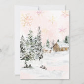 Invitation Bébé C'est froid dehors Baby shower d'hiver fille (Dos)