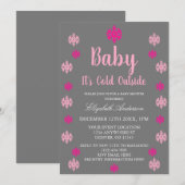 Invitation Bébé C'est froid dehors Baby shower d'hiver fille (Devant / Derrière)