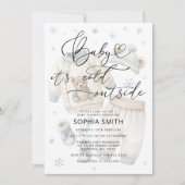 Invitation Bébé c'est froid dehors Baby shower garçon (Devant)