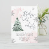 Invitation Bébé C'est froid dehors de la douche Fille des arb (Debout devant)