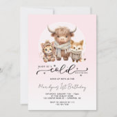 Invitation Bébé C'est froid dehors fille 1er anniversaire (Devant)