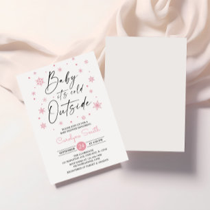 Invitation Bébé c'est froid dehors Fille Baby shower Flambeau