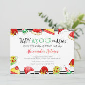 Invitation Bébé c'est froid dehors Sip and See (Debout devant)