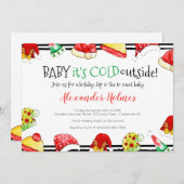 Invitation Bébé c'est froid dehors Sip and See (Devant / Derrière)