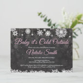 Invitation Bébé, c'est froid en dehors du Baby shower des fil (Debout devant)