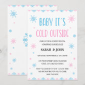 Invitation Bébé C'est froid hors de la révélation de genre (Devant / Derrière)