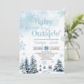 Invitation Bébé c'est froid hors du Baby shower d'hiver (Debout devant)