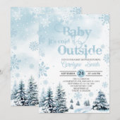 Invitation Bébé c'est froid hors du Baby shower d'hiver (Devant / Derrière)