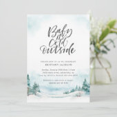 Invitation Bébé c'est froid hors du Baby shower d'hiver (Debout devant)