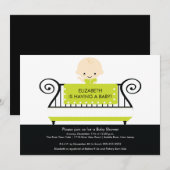 Invitation BÉBÉ chic dans le Baby shower des lits d'enfant In (Devant / Derrière)