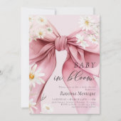 Invitation Bébé Chic en FleurInvitation Fille Rose (Devant)