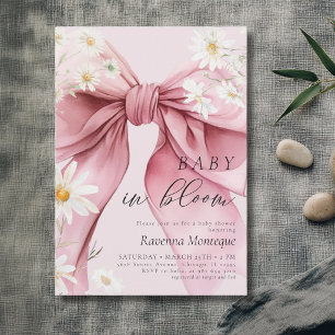 Invitation Bébé Chic en FleurInvitation Fille Rose