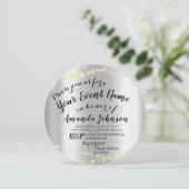 Invitation Bébé chiot douche nouveau chien Photo Rose Gold (Debout devant)