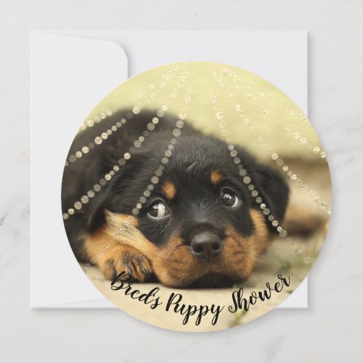 Invitation Bébé chiot douche nouveau chien Photo Rose Gold (Dos)