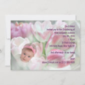Invitation Bébé Christening Fleurs roses (Dos)