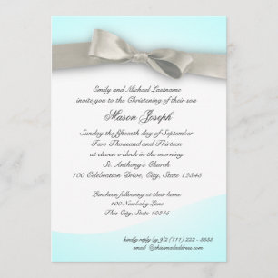 Invitation Bébé Christening with Bow