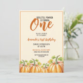 Invitation Bébé Citrouille mignon 1er anniversaire (Debout devant)