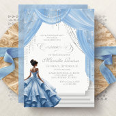 Invitation Bébé clair Bleu Robe Moderne Quinceanera