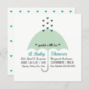 Invitation BÉBÉ & CO Baby Green Shower Sprinkle Love Party