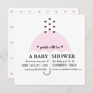 Invitation BÉBÉ & CO Sprinkle Love Pink Girl Baby shower