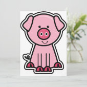 Invitation Bébé Cochon (Debout devant)