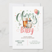 Invitation BÉBÉ COED Bières brasseuses Bouteilles Cheers Fleu (Devant)