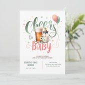 Invitation BÉBÉ COED Bières brasseuses Bouteilles Cheers Fleu (Debout devant)