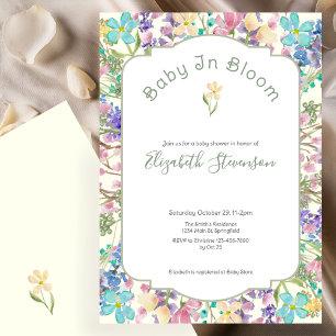Invitation Bébé Coloré En Fleur Fête Prénatale Florale