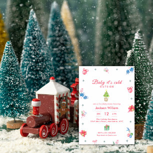 Invitation Bébé Coloré Il Fait Froid Dehors Baby Shower d'Hiv