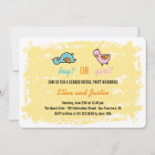 Invitation Bébé Couteaux Fête De Révélation De Sexe De Garçon (Devant)