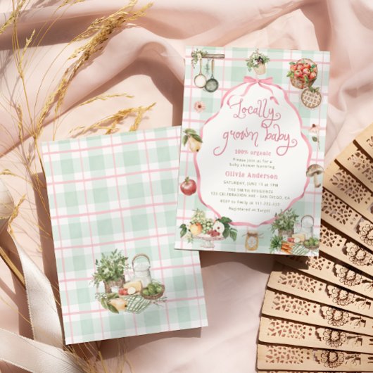 Invitation Bébé cultivé localement Baby shower de filles du m