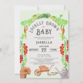 Invitation Bébé cultivé localement, Baby Shower Marché de fer (Devant)