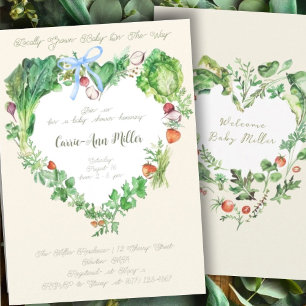 Invitation Bébé Cultivé Localement Sur Le Chemin Baby shower