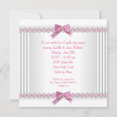 Invitation Bébé Cute Shower Fille Rose Points Chaussure à Tal (Dos)