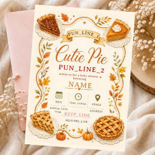 Invitation Bébé Cutie Pie Noix de Pécan Citrouille Automne