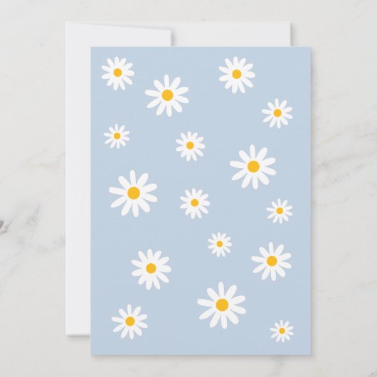 Invitation Bébé Daisy En Fleur Baby shower Bleu Boho (Dos)